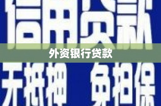 开封外资银行贷款