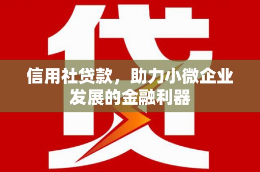 开封信用社贷款，助力小微企业发展的金融利器