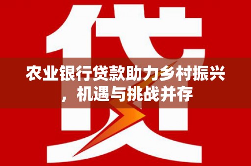 开封农业银行贷款助力乡村振兴，机遇与挑战并存